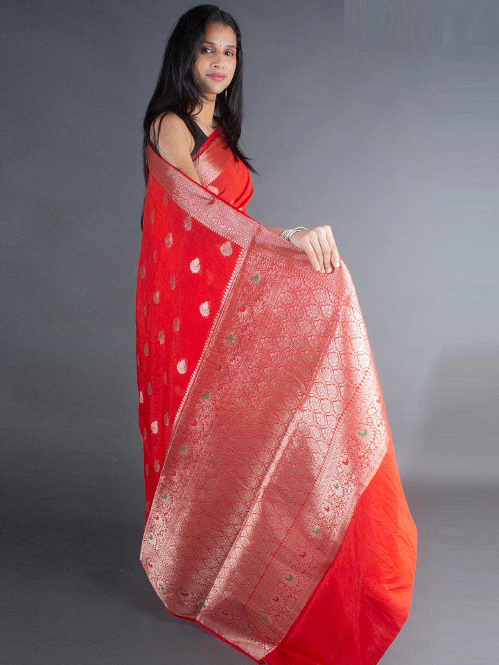 Semi Georgette Soft Banarasi Silk Saree - 8068 Saree Seratuzzama   