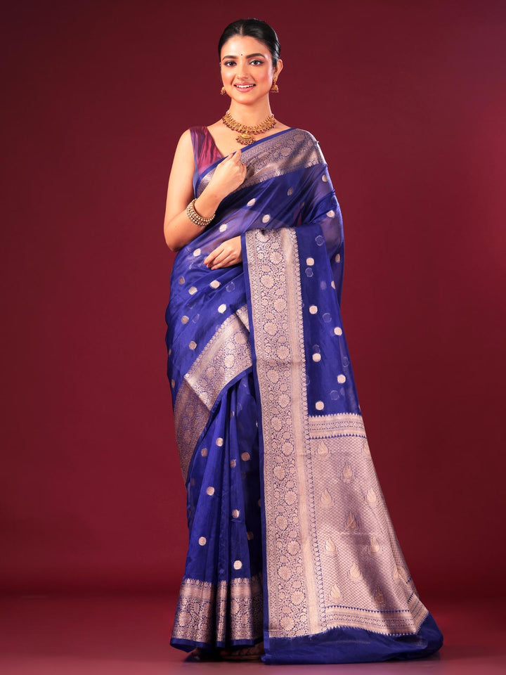 Organza Banarasi Handloom Saree - 8090 Saree AEVUM