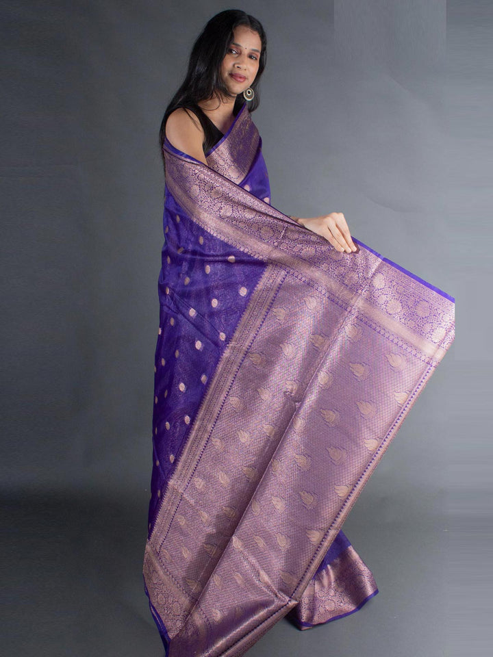 Organza Banarasi Handloom Saree - 8090 Saree Seratuzzama   