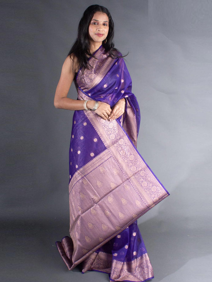 Organza Banarasi Handloom Saree - 8090 Saree Seratuzzama   