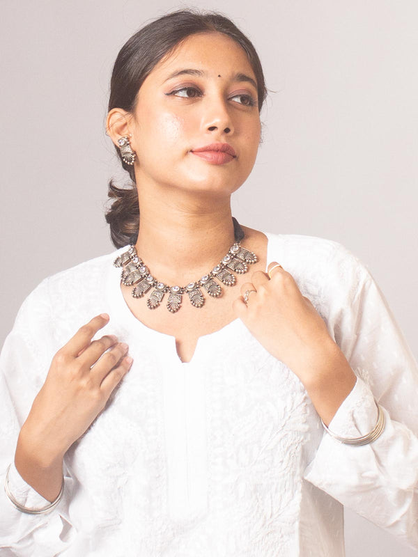 Heavy Oxidised Necklace Set - 8248 Jewellery AEVUM