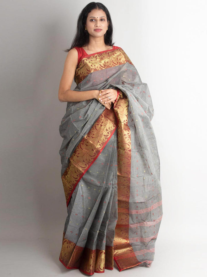 Bengal Cotton Zari Tant Saree Without Blouse Piece - 0832 Saree AEVUM