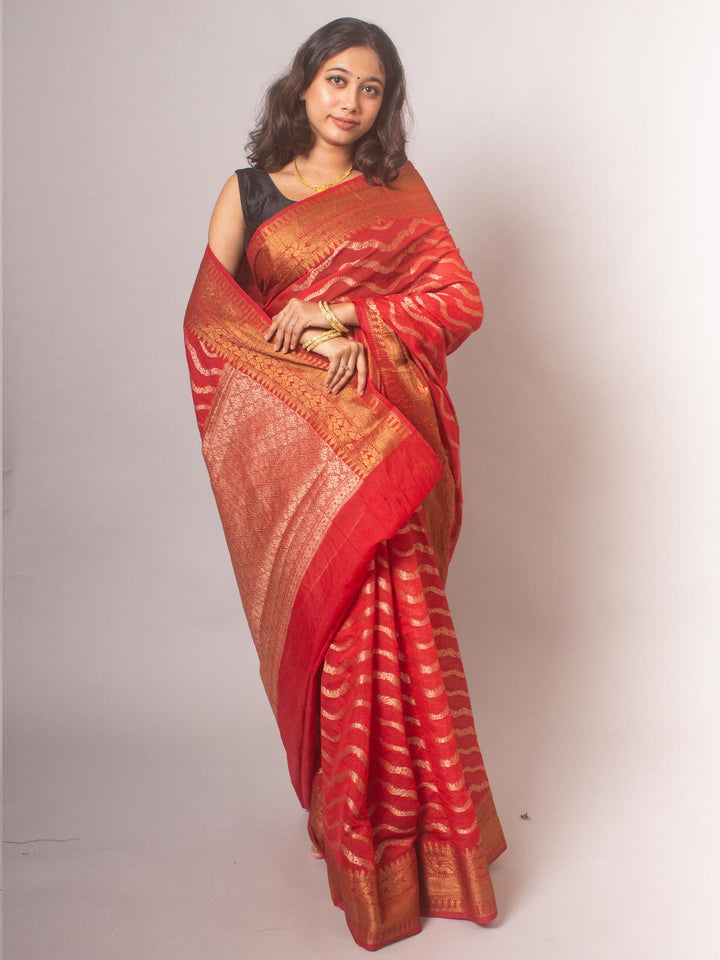 Organza Banarasi Handloom Saree - 8367 Saree AEVUM