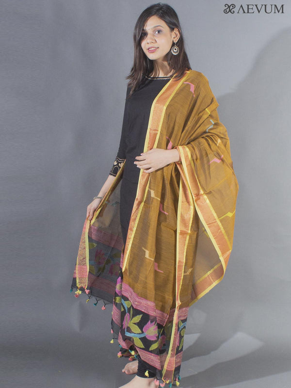 Handloom Cotton Jamdani Dupatta - 8506 Dupatta AEVUM