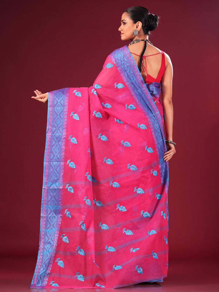 Bengal Cotton Tant Saree with Embroidery - 8639 Saree AEVUM