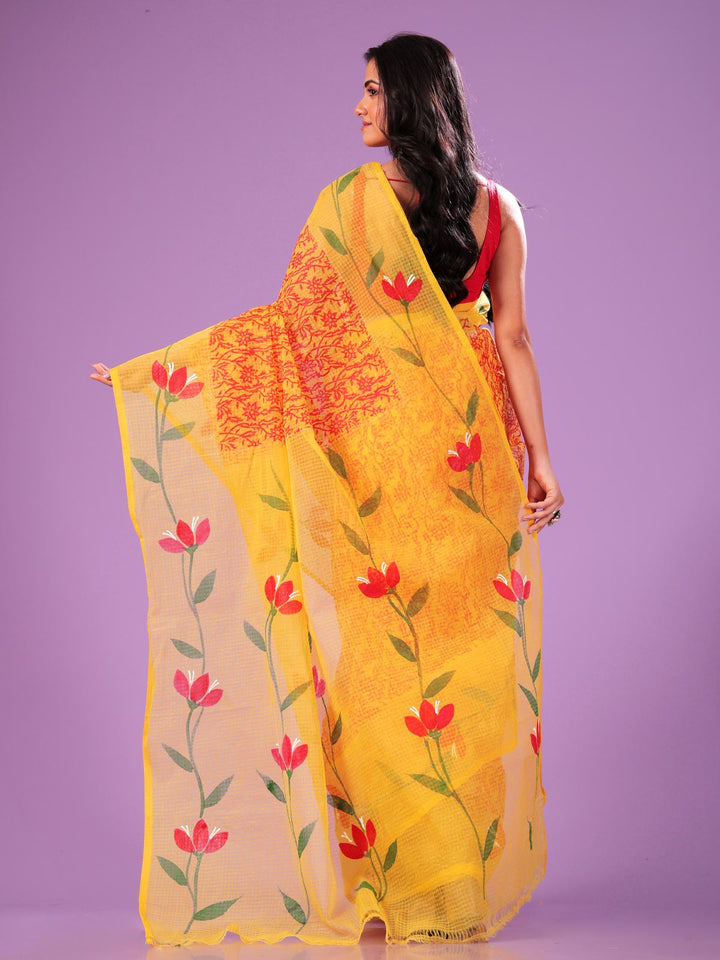 Hand Painted Resham Kota Saree without Blouse Piece - 8723 Saree AEVUM