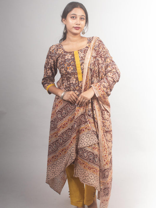 Pure Cotton Kalamkari Kurta Set - 8726 Women's Kurta Set AEVUM 2