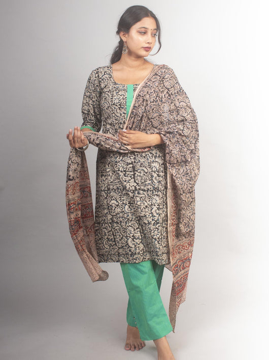 Pure Cotton Kalamkari Kurta Set - 8727 Women's Kurta Set AEVUM 2