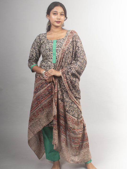 Pure Cotton Kalamkari Kurta Set - 8727 Women's Kurta Set AEVUM 2