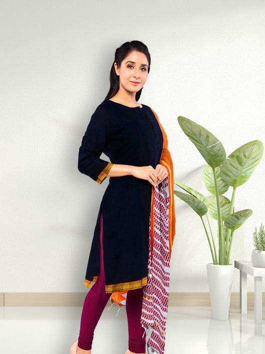 Mangalgiri Cotton Silk Kurta Set - 8731 Women's Kurta Set AEVUM 2   