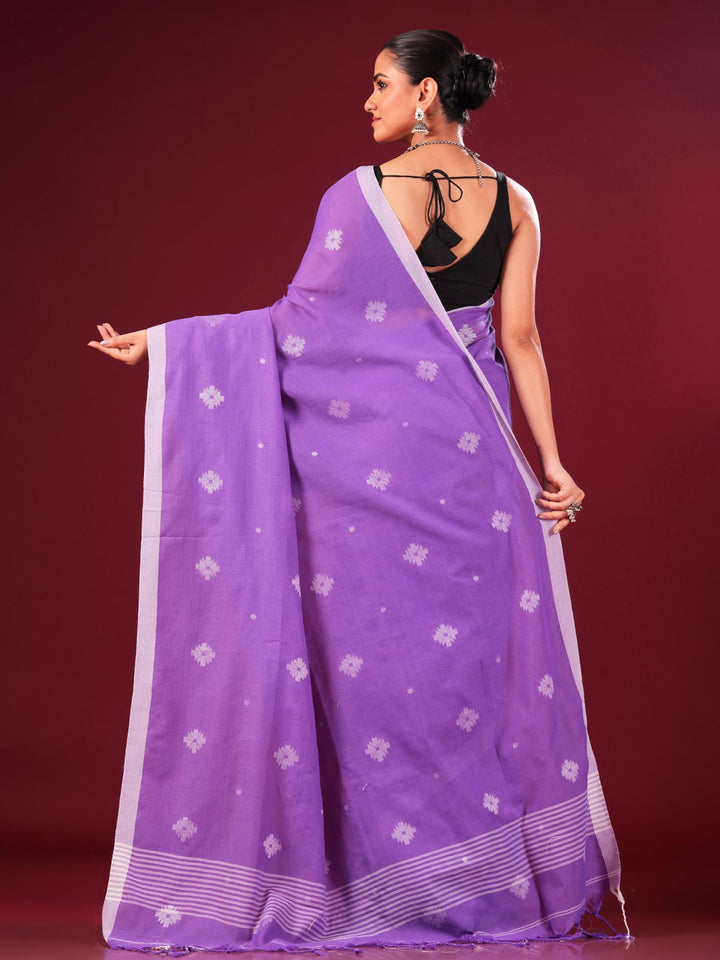 Pure Handloom Cotton Jamdani Saree - 8930 Saree AEVUM