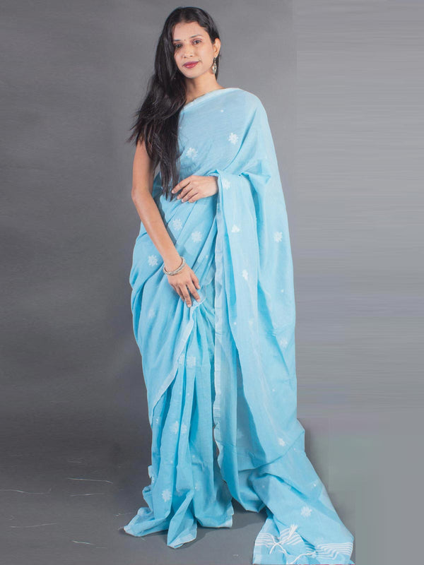 Pure Handloom Cotton Jamdani Saree - 9053 Saree Anita Kuthir