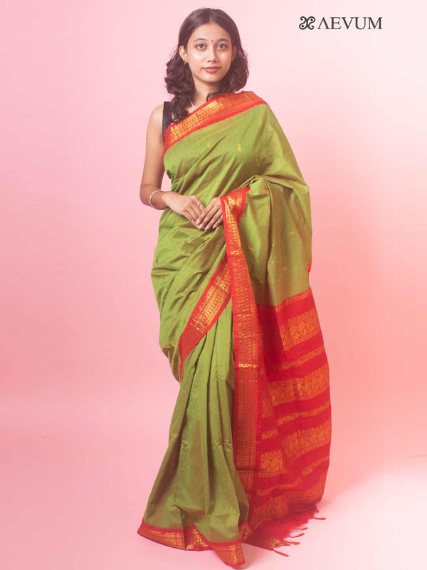 Kalyani South Cotton Silk Handloom Saree with Blouse Piece - 9100 Saree AEVUM