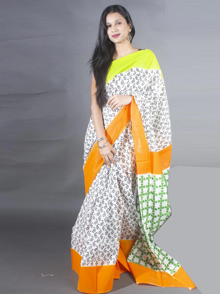 Soft Cotton Block Printed Saree with Blouse Piece - 9142 Saree Joydeep Ganguly