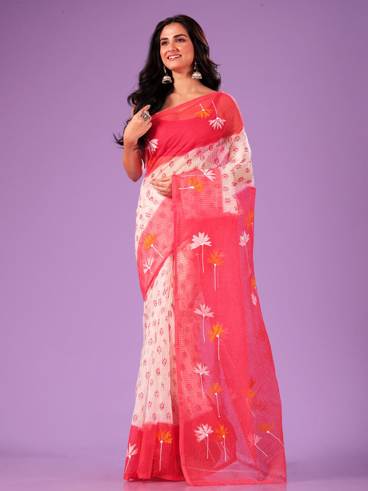 Hand Painted Cotton Resham Kota Saree without Blouse Piece - 9160 Saree AEVUM