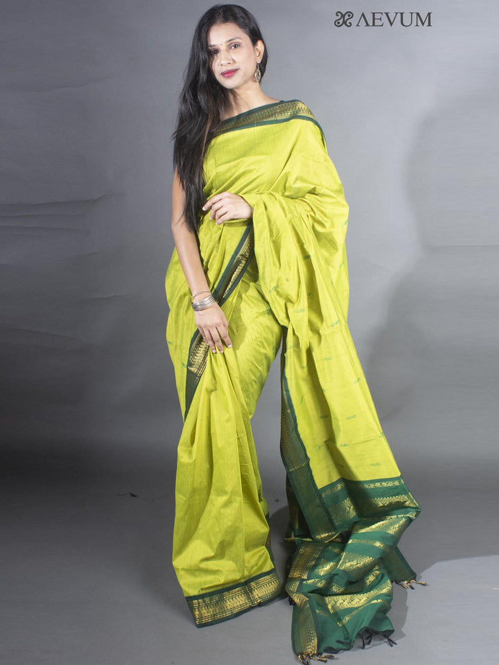 Kalyani South Cotton Silk Handloom Saree with Blouse Piece - 9200 Saree AEVUM