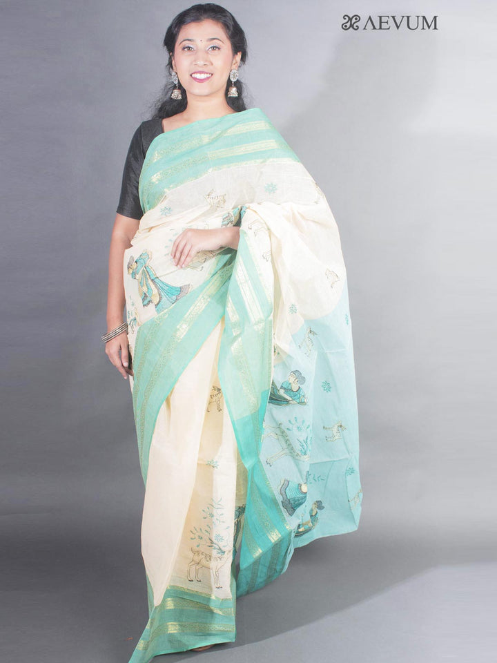 Shakuntala Embroidery Bengal Cotton Tant Saree - 9487 Saree AEVUM