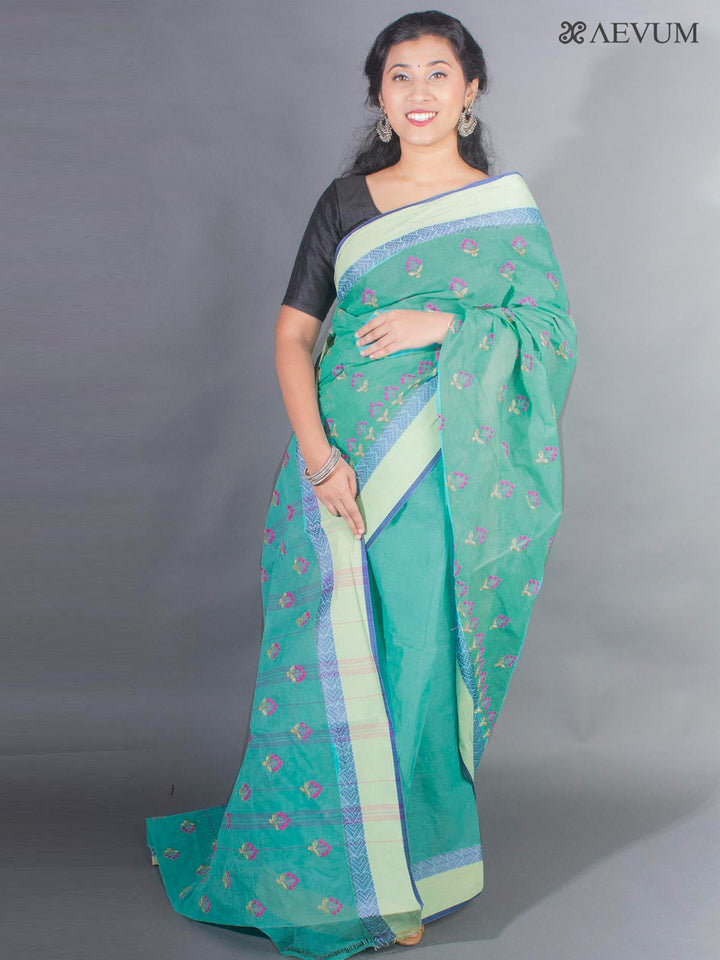 Bengal Cotton Tant Saree with Embroidery - 9490 Saree Riya's Collection   