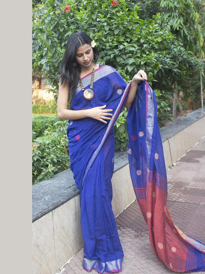 Begampuri Bengal Cotton Handloom Saree - 9638 Saree AEVUM