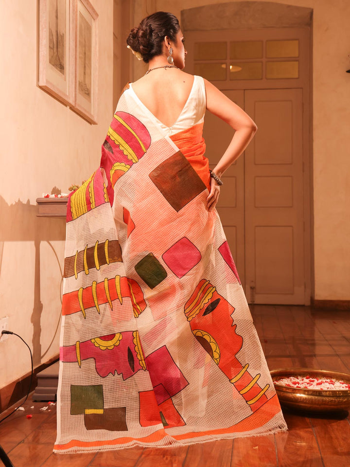 Hand Painted Cotton Resham Kota Saree - 9773 Saree AEVUM