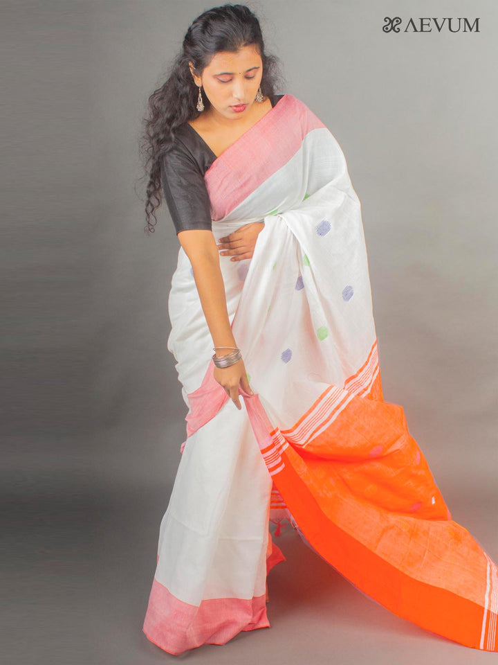 Begampuri Bengal Cotton Handloom Saree with Blouse piece - 9941 Saree AEVUM 2   