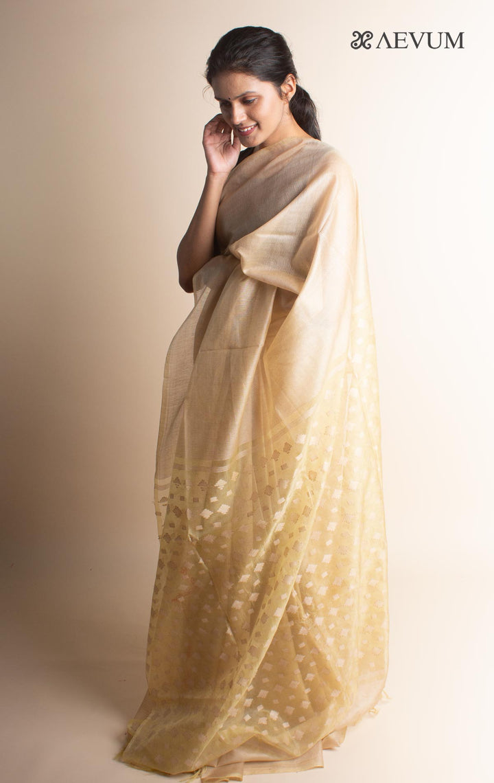 Katan Silk Saree with Blouse Piece - 1612 Saree AEVUM Beige