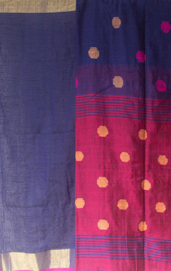 Bengal Cotton Khaadi Handloom Saree with Blouse piece - 0890 Saree Ashoke Pal   