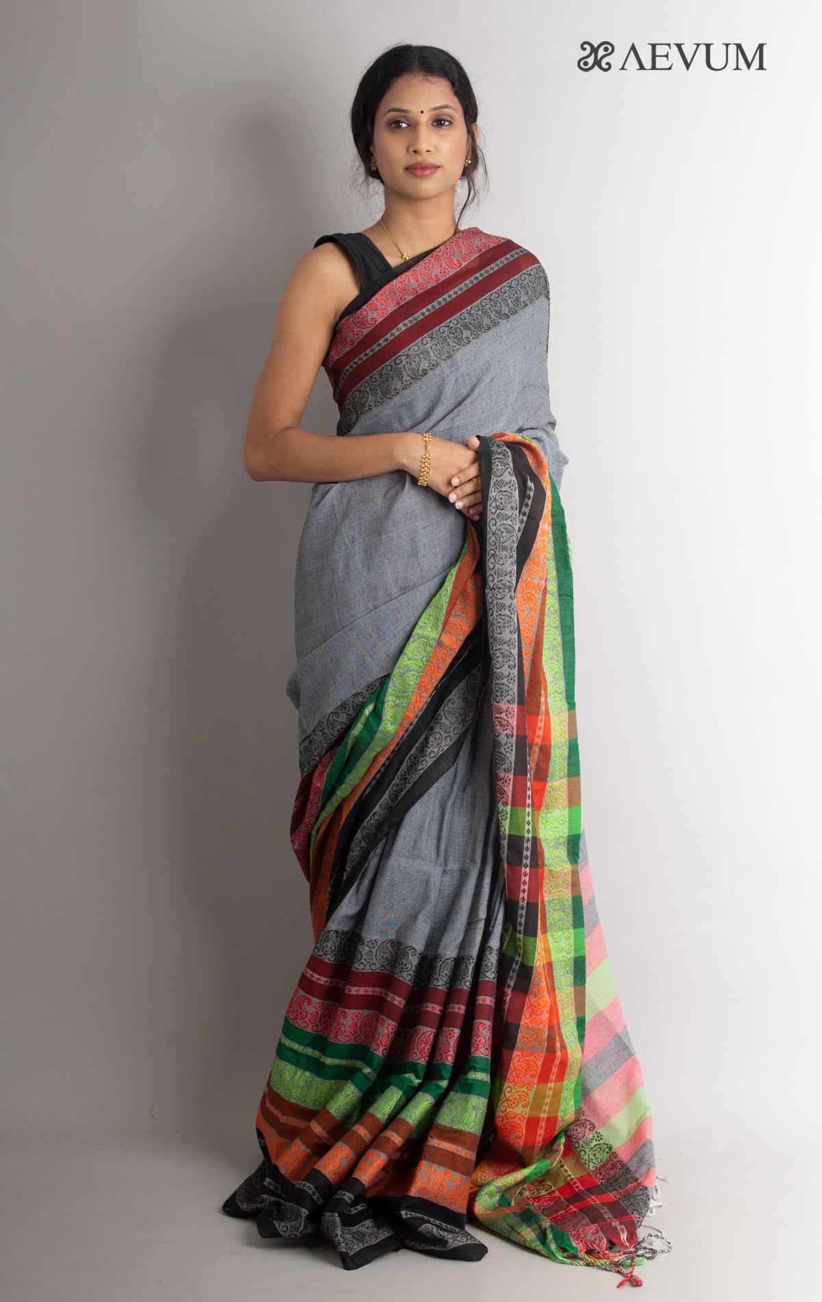 Aam Kalka Begampuri Bengal Cotton Handloom Saree - 0753 – AEVUM