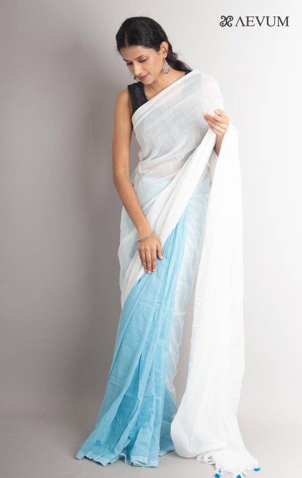 Mulmul Cotton Half-Half Saree - 0854 Saree Trishna   