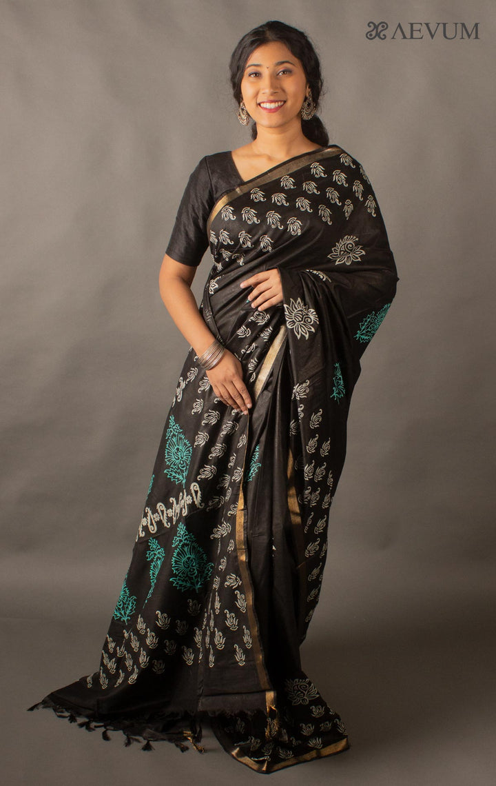 Katan Madhubani Silk Saree with Blouse Piece - 10802 Saree Raj Dev Kumar   