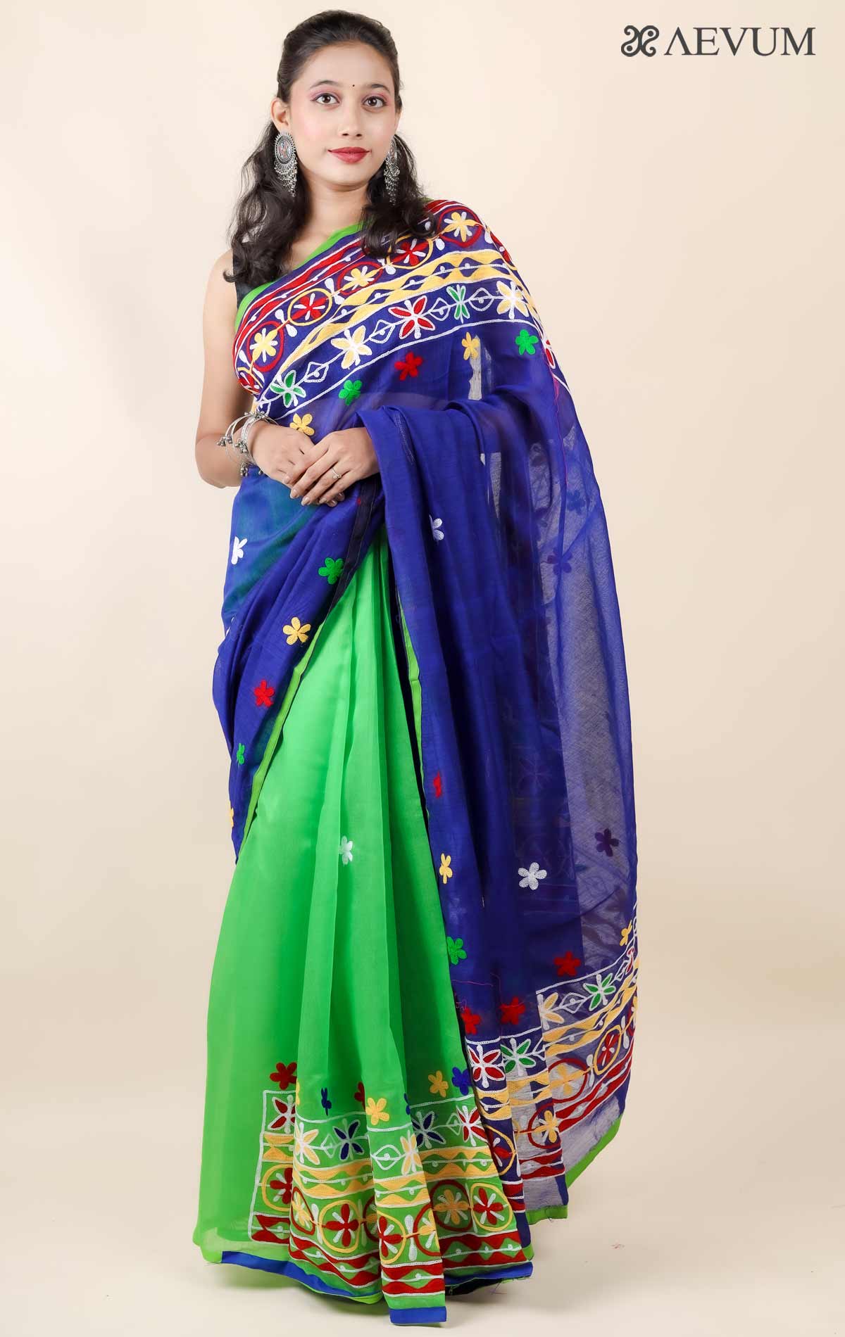 Forest Green And Purple Bandhani Pattern Kota Doria Saree With Pearl W –  Fabcurate