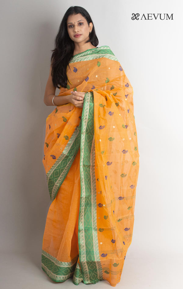 Bengal Cotton Tant Saree with Embroidery - 1428 Saree Riya's Collection   