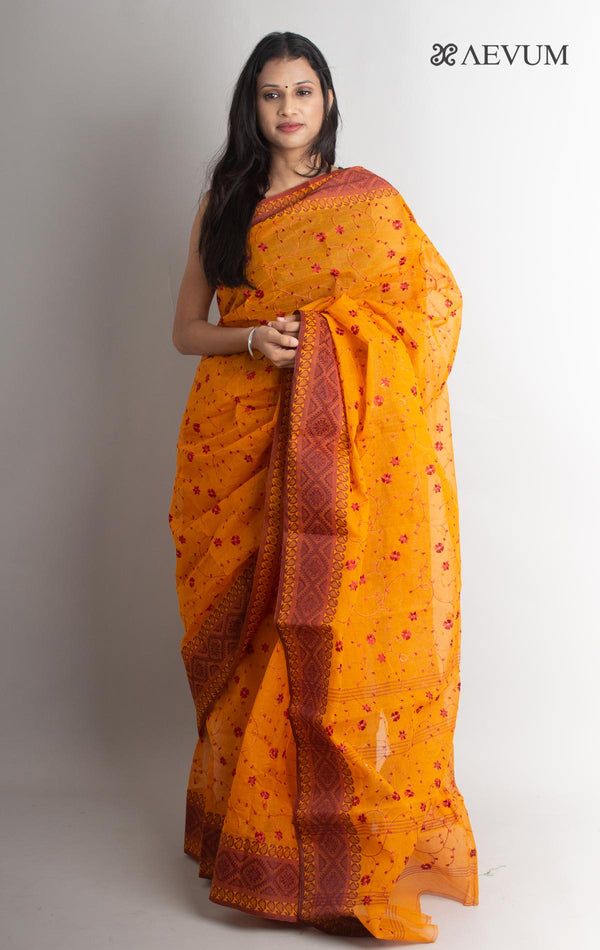 Bengal Cotton Tant Saree with Embroidery - 1443 Saree Riya's Collection   