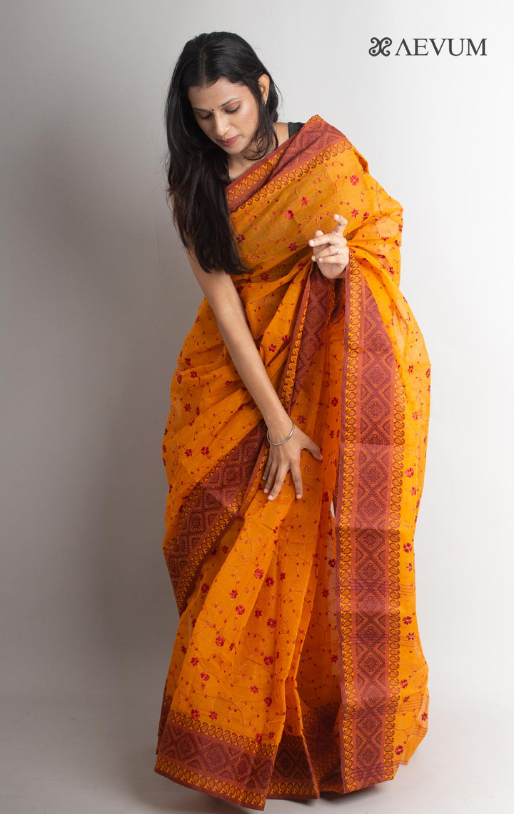 Bengal Cotton Tant Saree with Embroidery - 1443 Saree Riya's Collection   