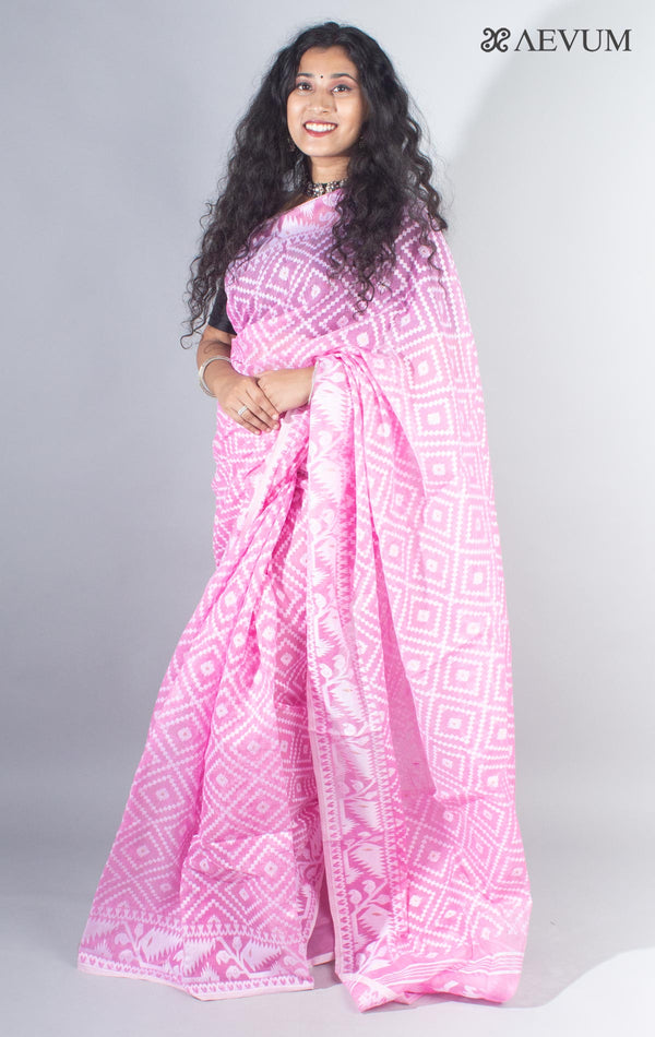 Bangladeshi Jalbandi Jamdani Saree without Blouse Piece - 4133 Saree AEVUM 2   