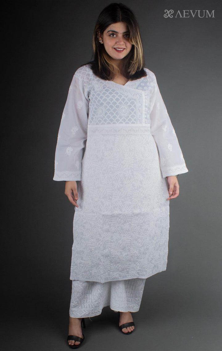 Hand Embroidered Lucknowi Chikankari Kurti - 7169 Kurti Silk Thread   