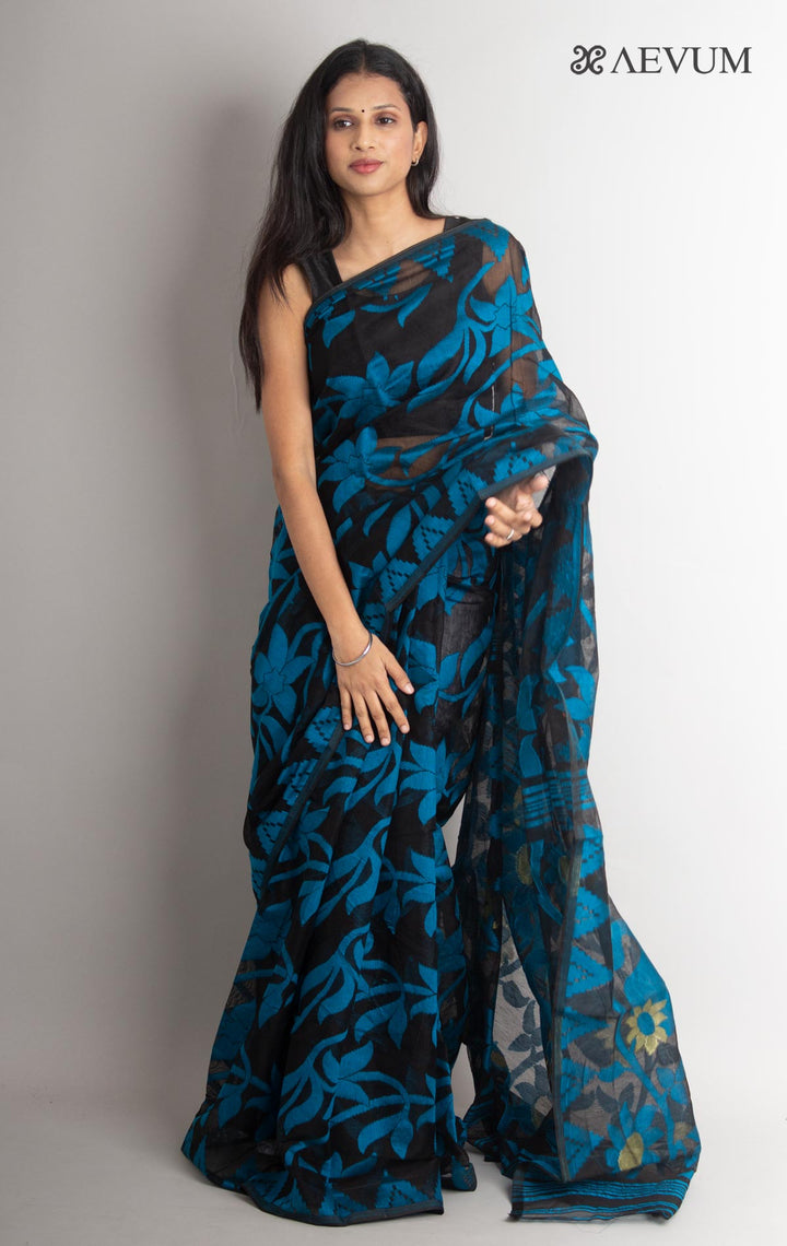 Paddo Dhakai Jamdani Saree without Blouse Piece - 0886 Saree AEVUM   