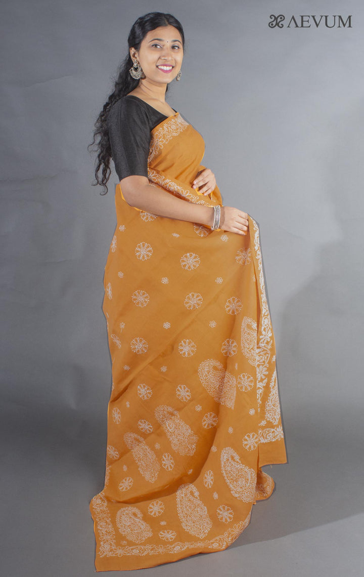 Hand Embroidered Lucknowi Chikankari Saree - 9221 Saree Silk Thread   