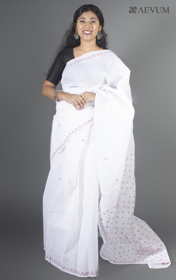 Hand Embroidered Lucknowi Chikankari Saree - 9415 Saree Silk Thread   