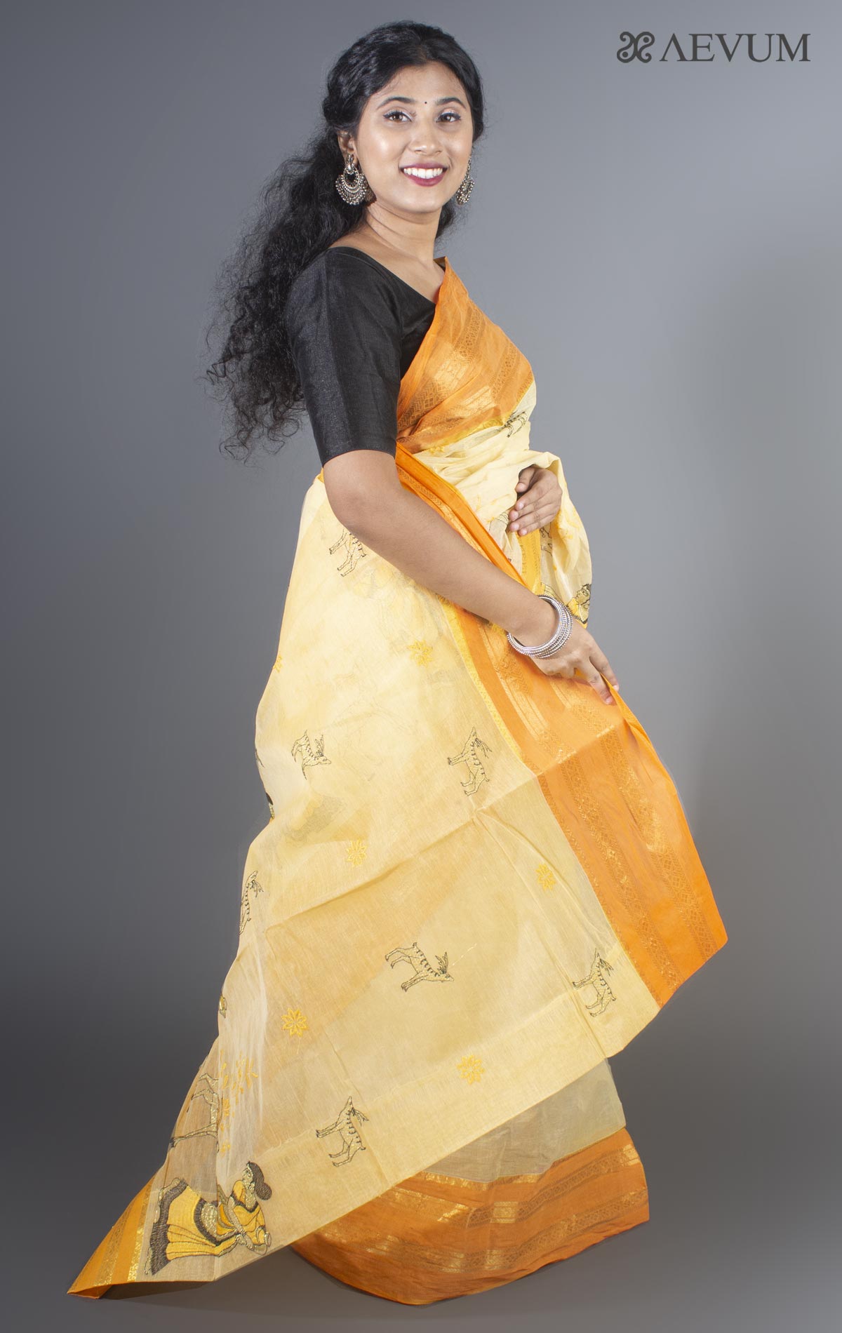 Yellow Red Bengal Tant Tussar Silk Saree – Howrah Stores Online