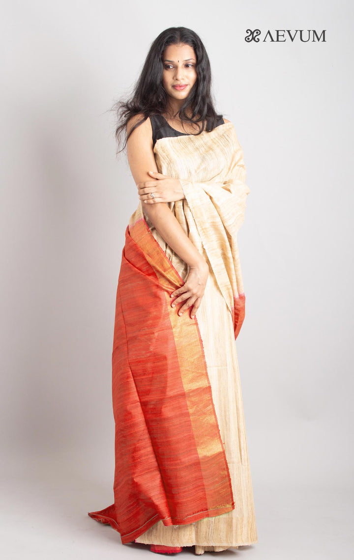 Pure Tussar Gicha Silk Saree with Silk Mark - 0405 Saree Raj   