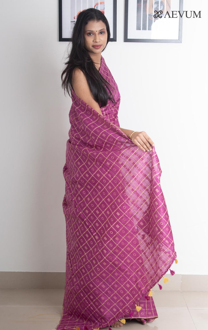 Katan Silk Saree with Checks - 2261 Saree Raj Dev Kumar   