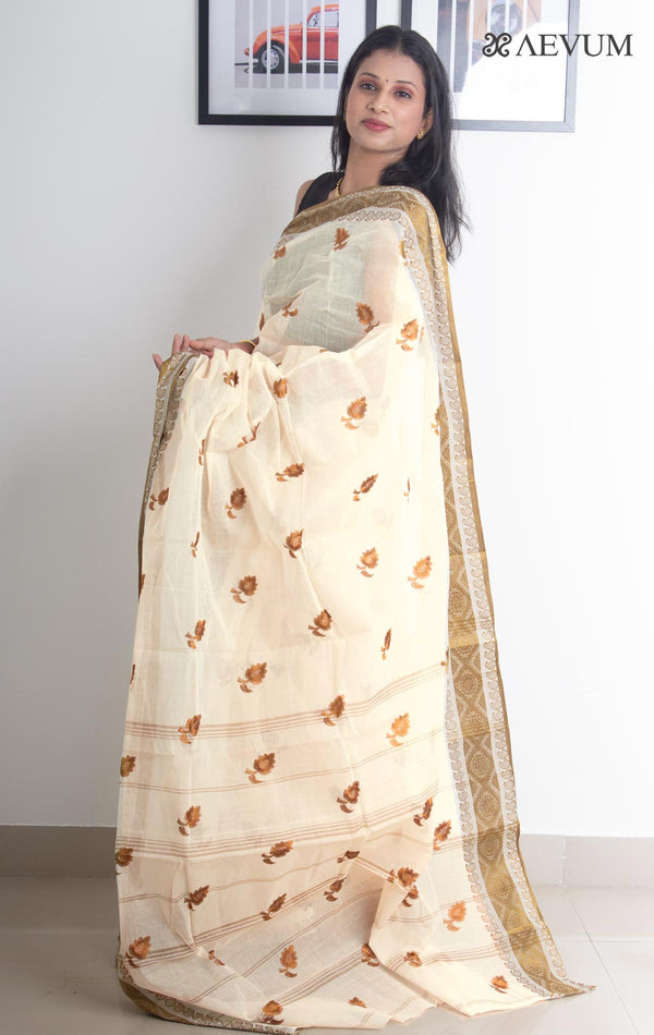 Bengal cotton Tant Saree with Embroidery - 2224 Saree Anita Kuthir   