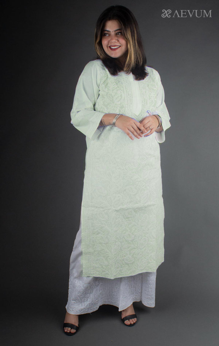 Hand Embroidered Lucknowi Chikankari Kurti - 7177 Kurti Silk Thread   