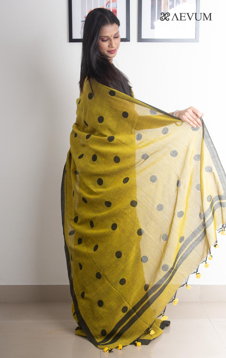 Polka Dot Mulmul Cotton Saree - 2391 Saree Ashoke Pal   