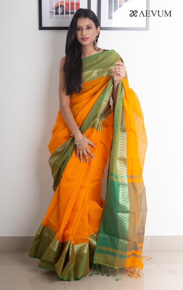 Bangladeshi Cotton Handloom Saree Without Blouse Piece - 2410 Saree AEVUM 2   