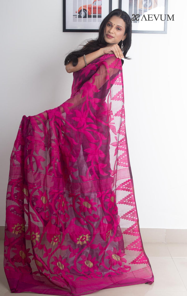 Paddo Dhakai Jamdani Saree without Blouse Piece - 2171 Saree Anita Kuthir   