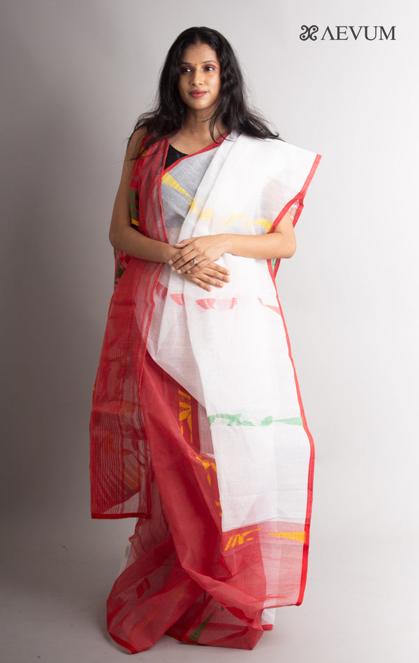 Dhakai Jamdani with Gap Work without Blouse Piece - 0377 Saree Riya's Collection   